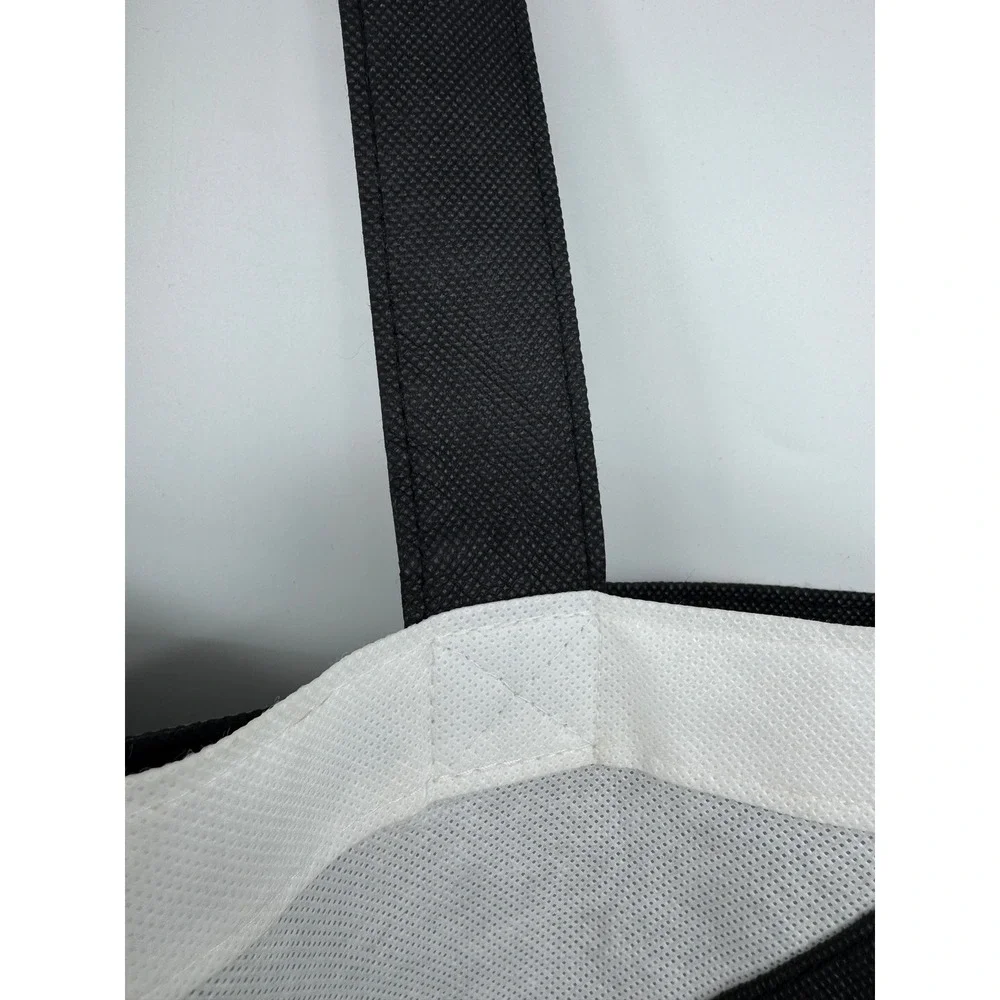 Lululemon Reusable Tote Bag Black Grey White Colorblock Shopper Snap‎ Closure
